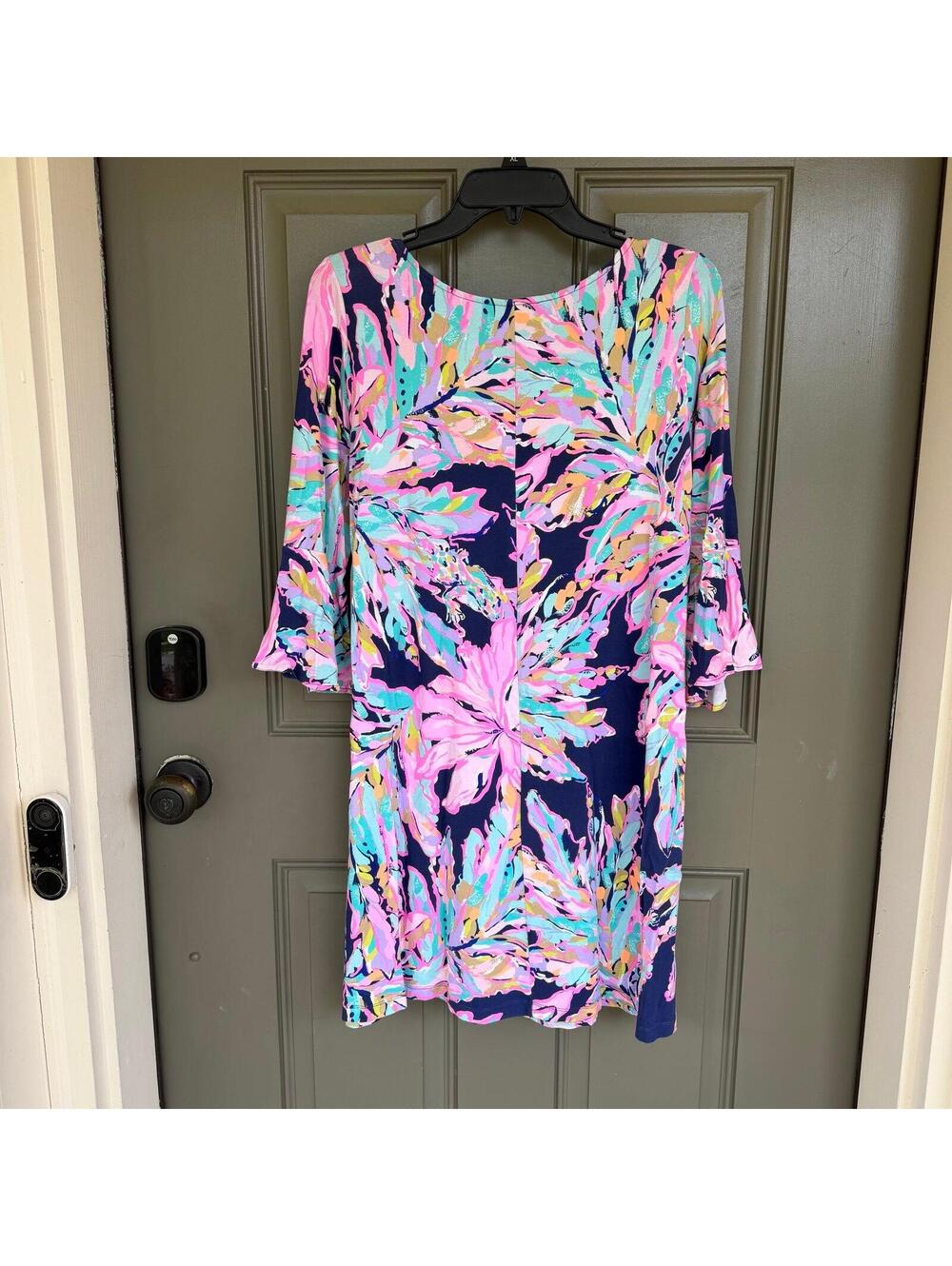 Lilly Pulitzer Ophelia Swing Dress Bright Navy Al Fresco‎ Large - Picture 5 of 5